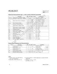 IRLML6401TR Datasheet Page 2