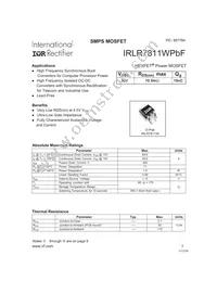 IRLR7811WPBF Datasheet Cover