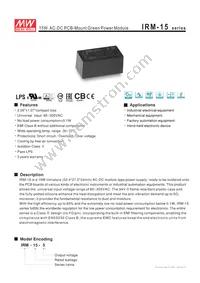 IRM-15-3.3 Datasheet Cover