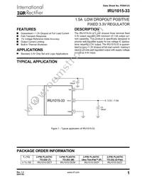 IRU1015-33CPTR Datasheet Cover