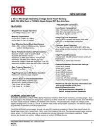 IS25LQ040-JBLE-TR Datasheet Cover