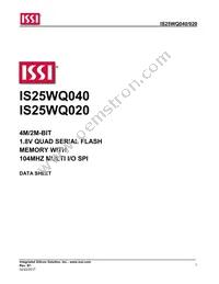 IS25WQ040-JVLE-TR Datasheet Cover