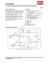 IS31AP4991A-GRLS2-TR Datasheet Cover