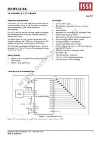 IS31FL3216A-QFLS2-TR Datasheet Cover