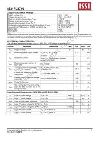 IS31FL3740-QFSL4-TR Datasheet Page 7
