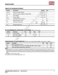IS42S16100C1-7TLI-TR Datasheet Page 5