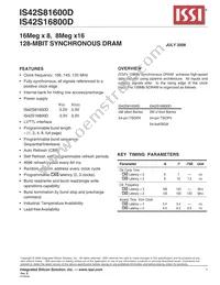 IS42S16800D-75EBLI-TR Datasheet Cover
