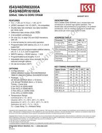 IS43DR16160A-5BBLI-TR Datasheet Cover