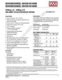 IS45S16160D-7TLA2-TR Datasheet Cover
