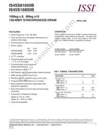 IS45S16800B-7TLA1-TR Datasheet Cover