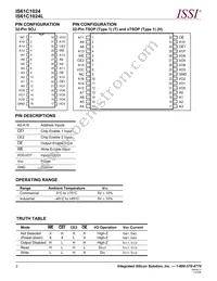 IS61C1024-15JI Datasheet Page 2