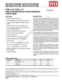 IS61LF25636B-7.5TQLI Datasheet Cover