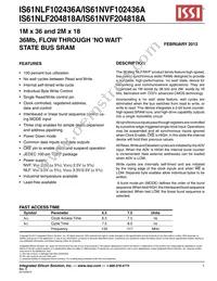 IS61NLF102436A-7.5TQLI-TR Datasheet Cover