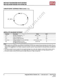 IS61NLF102436A-7.5TQLI-TR Datasheet Page 6