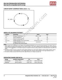 IS61NLF25636A-7.5B2I-TR Datasheet Page 12