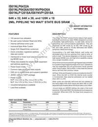 IS61NLP6432A-200TQLI Datasheet Cover