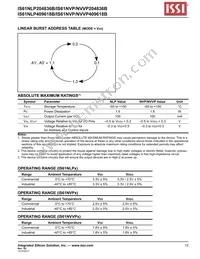 IS61NVP204836B-166TQLI Datasheet Page 13