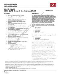 IS61QDB22M18A-250M3LI Datasheet Cover