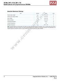 IS61QDB41M36-250M3L Datasheet Page 12