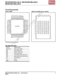 IS61WV25616BLL-10BI-TR Datasheet Page 3