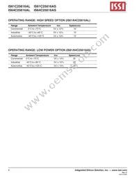 IS64C25616AL-12CTLA3 Datasheet Page 4
