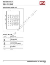 IS64WV51216BLL-10MA3-TR Datasheet Page 2