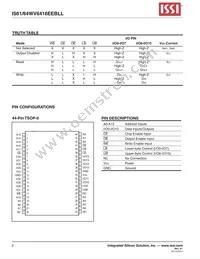 IS64WV6416EEBLL-10CTLA3 Datasheet Page 2