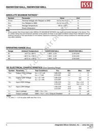 IS65WV25616BLL-70TLA3 Datasheet Page 4