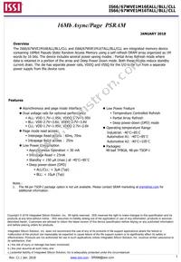 IS66WVE1M16EBLL-55BLI-TR Datasheet Cover