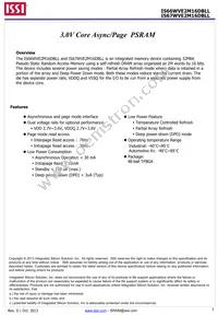 IS66WVE2M16DBLL-70BLI-TR Datasheet Cover