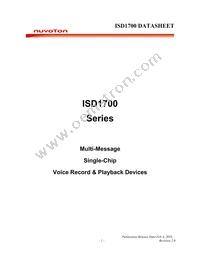ISD1790EYR Datasheet Cover