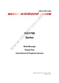 ISD1790SY01 Datasheet Cover