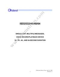 ISD2548SY Datasheet Cover