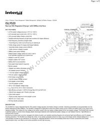 ISL9520HRTZ-T Datasheet Cover