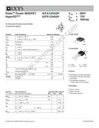 IXFA12N50P Datasheet Cover