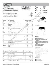 IXFH21N50F Datasheet Cover