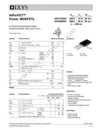 IXFK72N20 Datasheet Cover