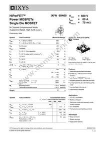 IXFN60N60 Datasheet Cover
