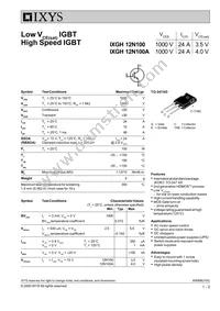 IXGH12N100 Datasheet Cover