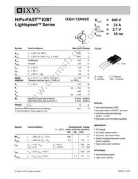 IXGH12N60C Datasheet Cover