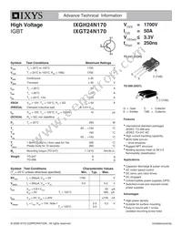 IXGH24N170 Datasheet Cover