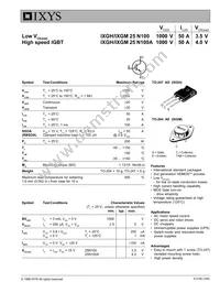 IXGH25N100A Datasheet Cover