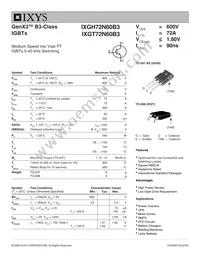 IXGH72N60B3 Datasheet Cover