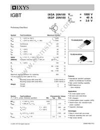 IXGP20N100 Datasheet Cover