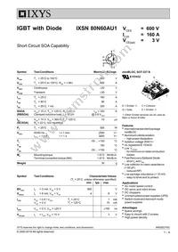 IXSN80N60AU1 Datasheet Cover