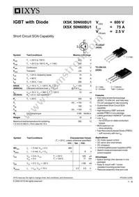 IXSX50N60BU1 Datasheet Cover