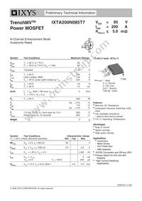 IXTA200N085T7 Datasheet Cover