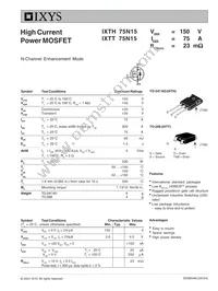 IXTH75N15 Datasheet Cover