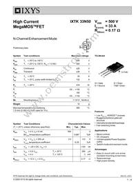 IXTK33N50 Datasheet Cover