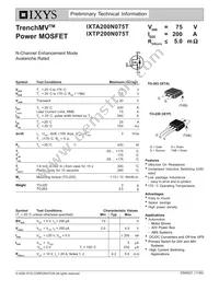 IXTP200N075T Datasheet Cover